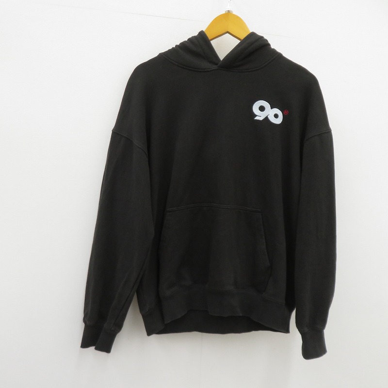 【中古】9090 | ナインティナインティ 90 Logo Original Hoodie パーカー NN2166 ブラック サイズ：L【瀬戸大橋店】