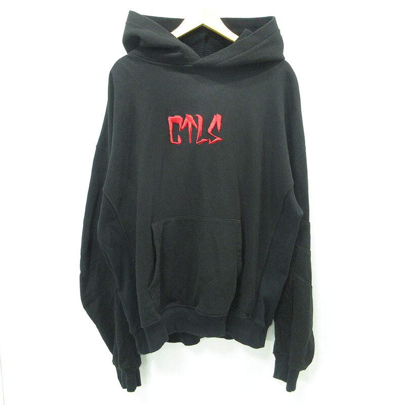 【中古】CVTVLIST | カタリスト USUAL HOODIE ユージュアルフーディー ロゴタイプ刺しゅう長袖パーカー 2501100301 黒いこと 大きさ：XL【三重中央局】
