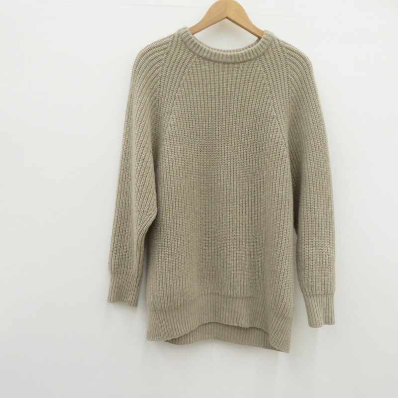 【中古】 GALERIE VIE フィッシャーマンズリブ クルーネックプルオーバー 編み物 23-02-44-02718 ベージュ 大きさ：FreeSize【瀬戸大橋店】