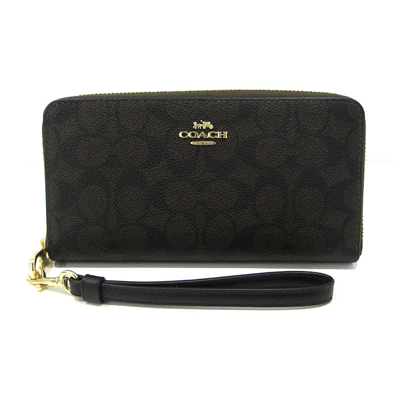 【中古】COACH | コーチ シグネチャー ロング ジップアラウンドウォレット 長財布 CW778 ブラウン【三重本店】