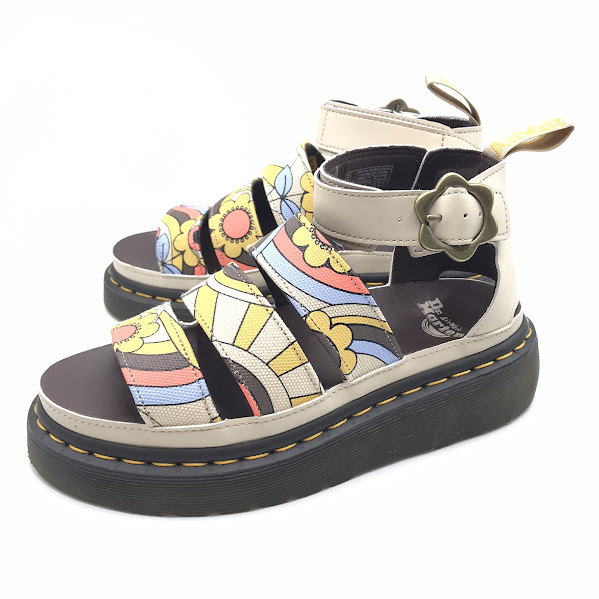 【中古】Dr.Martens | ドクターマーチン VEGAN CLARISSA II QUAD サンダル 30739292 ベージュ 24cm【倉吉店】