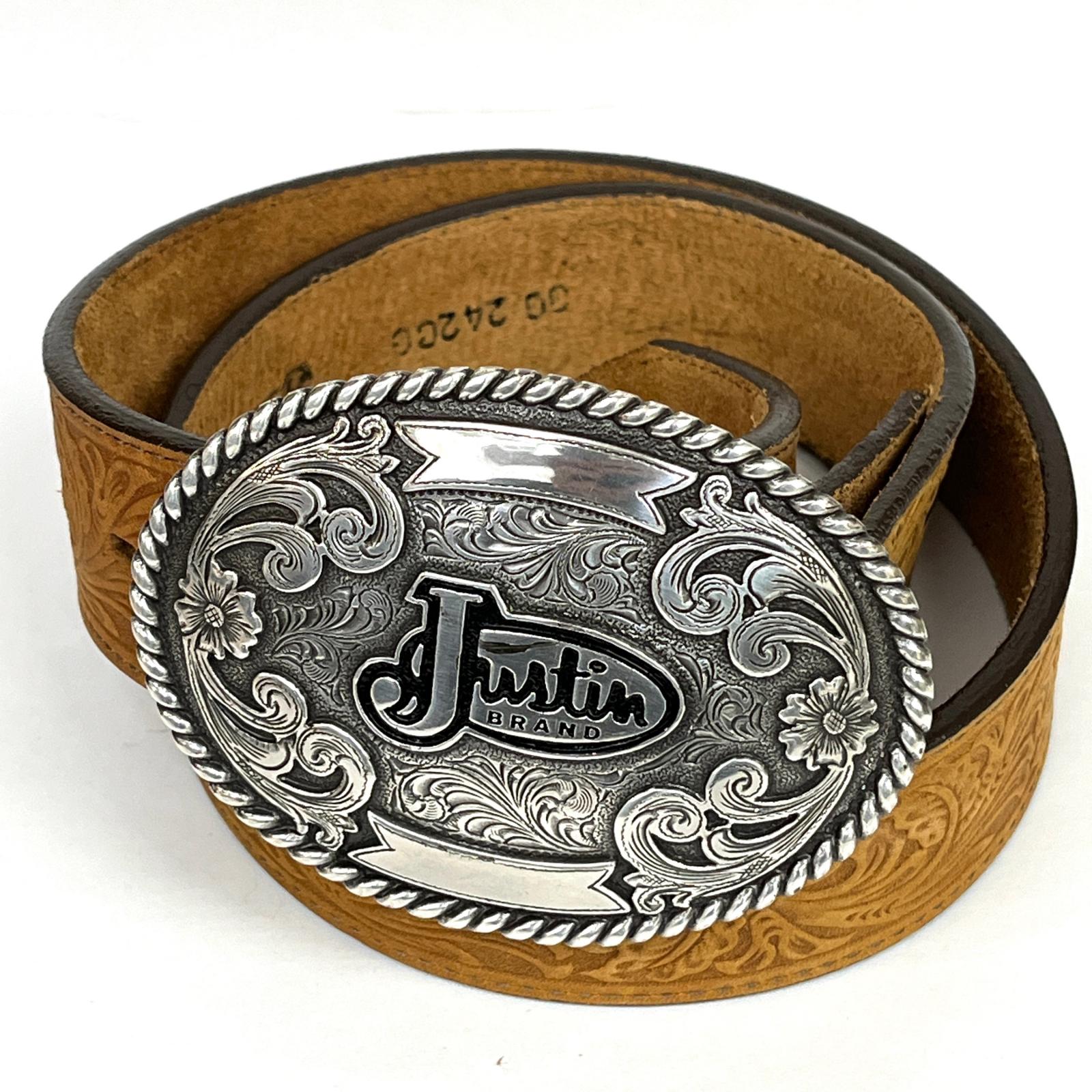 【中古】JUSTIN | ジャスティン 242CG ベルト ブラウン サイズ：30【加古川店】