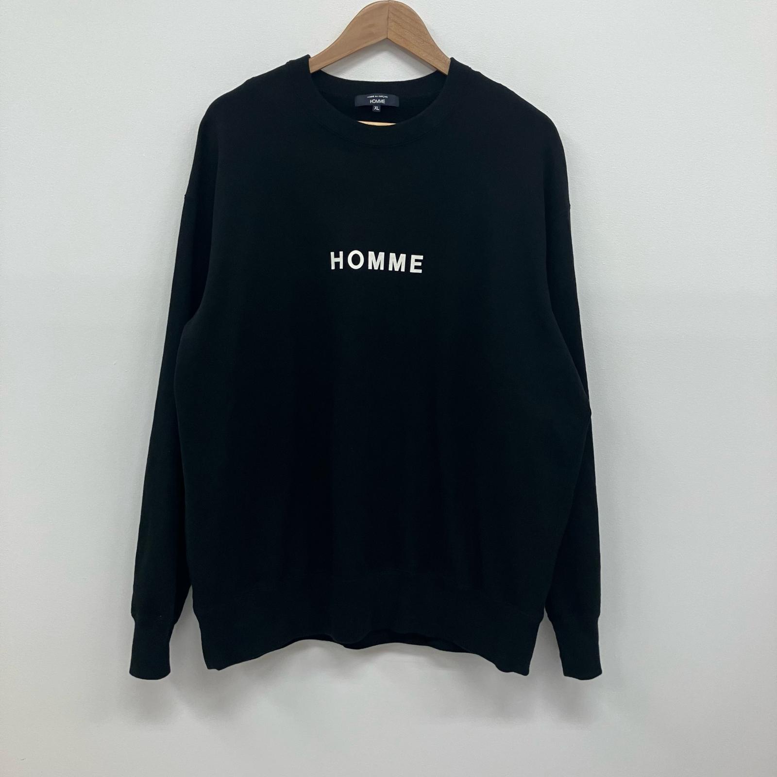 【中古】COMME des GARCONS HOMME | コムデギャルソンオム Logo Crewneck 流汗 HO-T104 黒いこと 大きさ：XL【イオン広店】