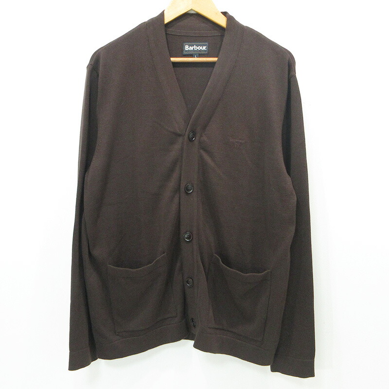 【中古】Barbour | バーブァー ロゴ刺繍コットンニットカーディガン 251MKN1622 ブラウン サイズ：L【三重本店】 6,224円
