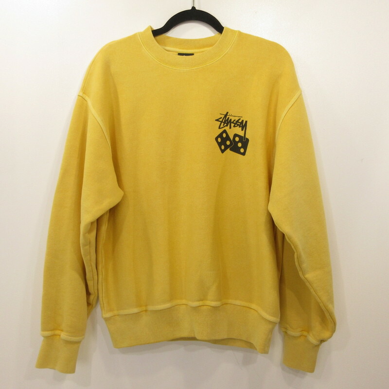 【中古】STUSSY | ステューシー DICE CREW PIGMENT DYED 汗水 1915077 黄色 大きさ：M【姫路東店】