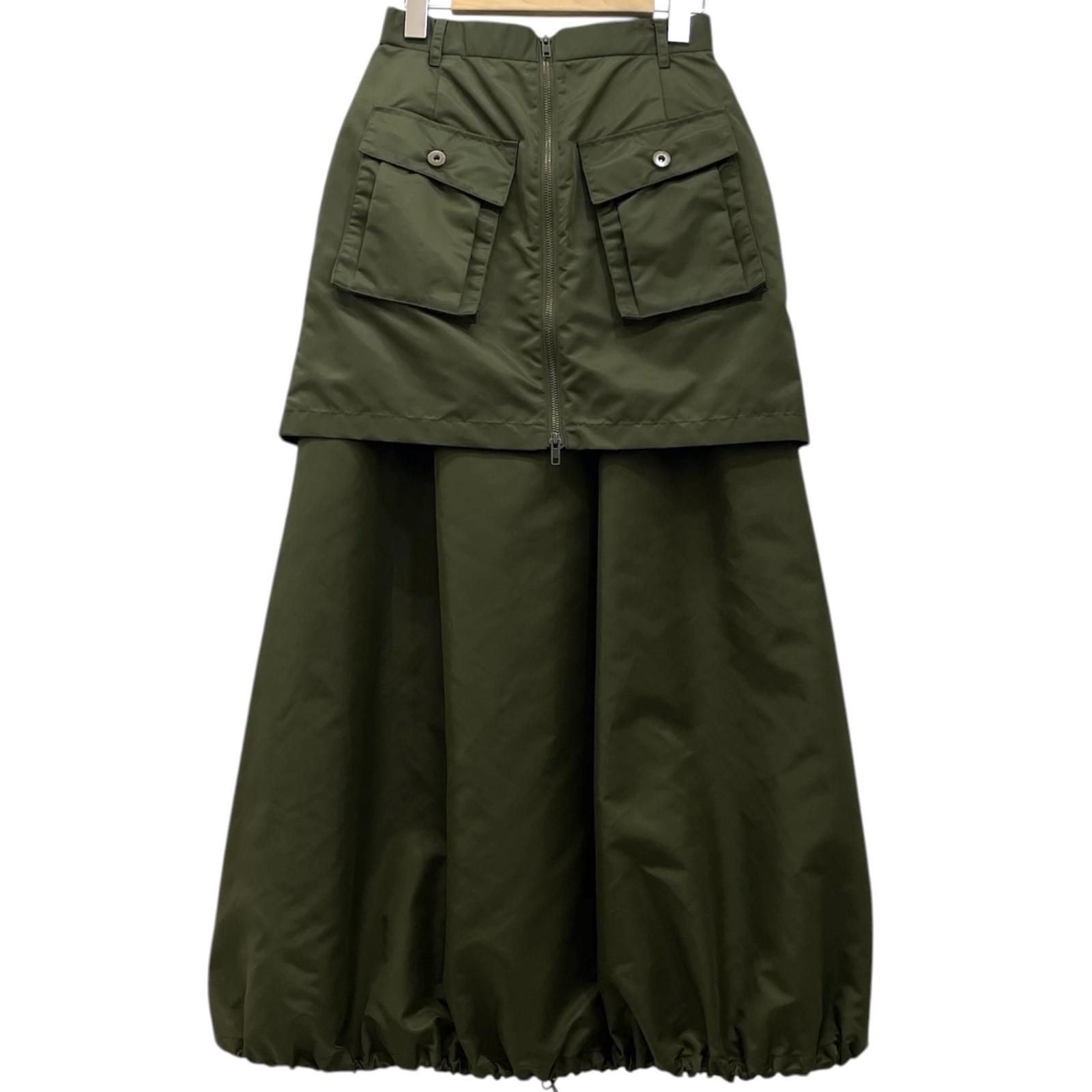 【中古】AMERI | アメリ UND MA-1 LAYERED SKIRT ミニ　ロングスカート 02320960540 カーキ サイズ：M【尾張小牧店】