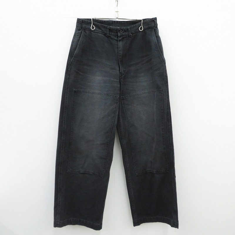 【中古】marka | 目じるし オーガニックコットンダック / ダブルニーパンツ ジーンズズボン下 M25C01PT01C 黒いこと 大きさ：1【瀬戸大橋店】