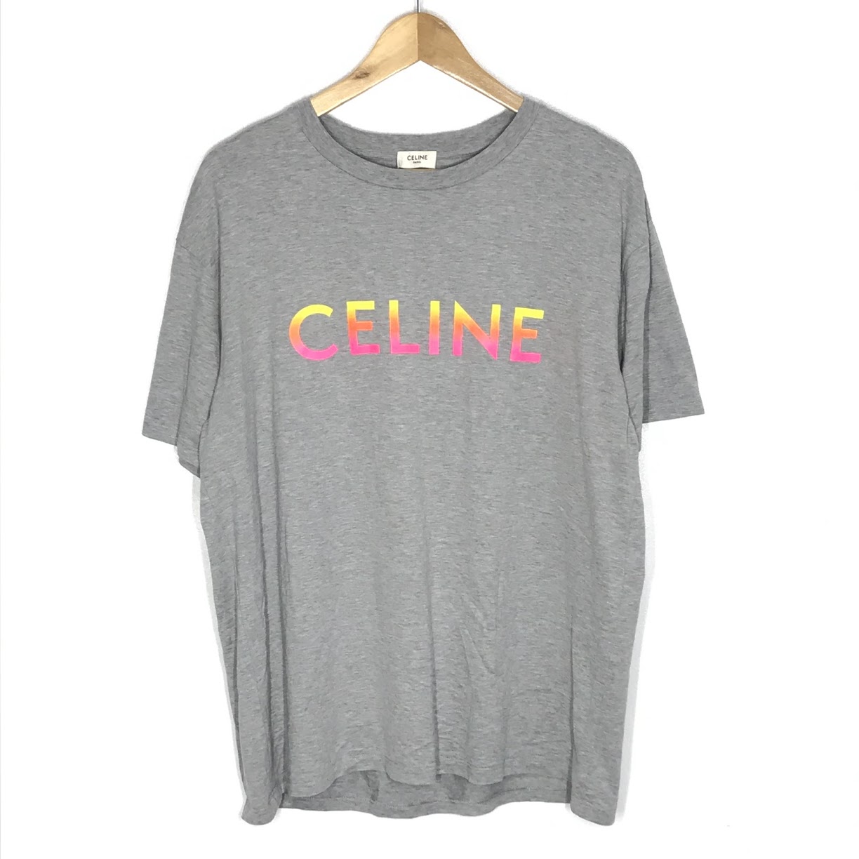 【中古】CELINE | セリーヌ Gradient Logo Print ロゴタイプ刷り上げる グラデーション 半袖Ｔシャツ 2X10B671Q 薄墨色 大きさ：S【倉吉店】