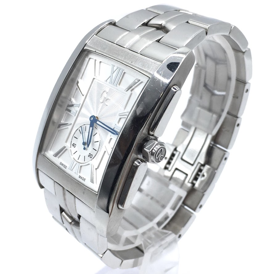 【中古】Guess | ゲス Qwodra アナログクォーツ 腕時計 X64001G1 シルバー【倉吉店】