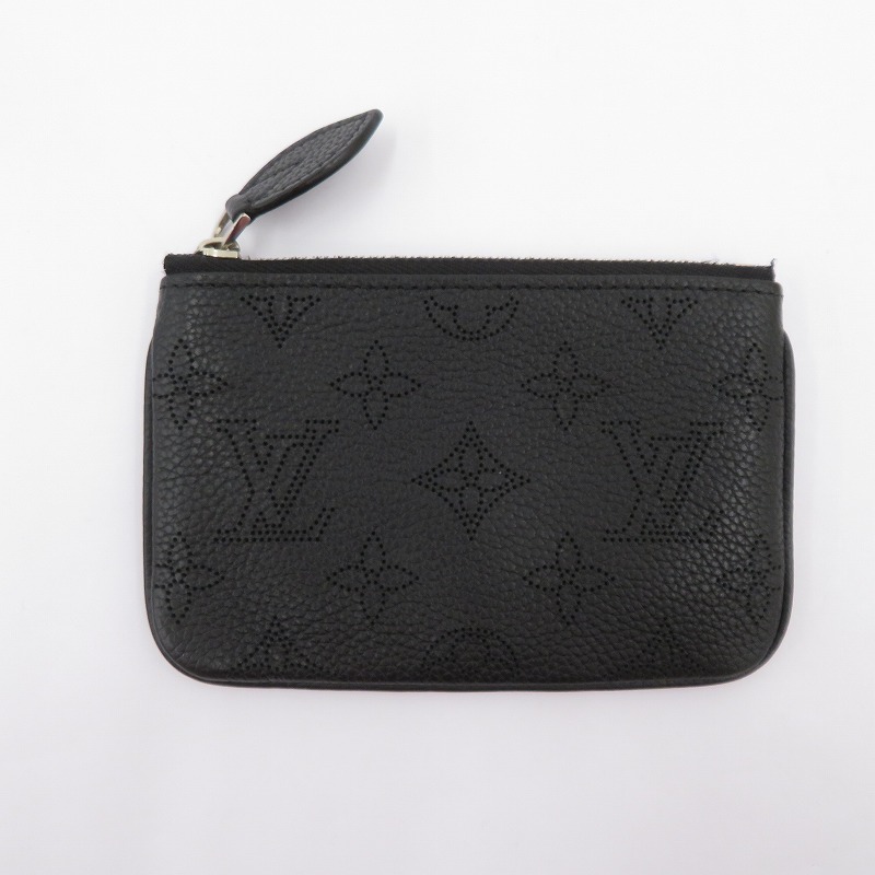 【中古】LOUIS VUITTON | ルイ・ヴィトン マヒナ ポシェット・クレ コインケース M69532 ブラック【瀬戸大橋店】