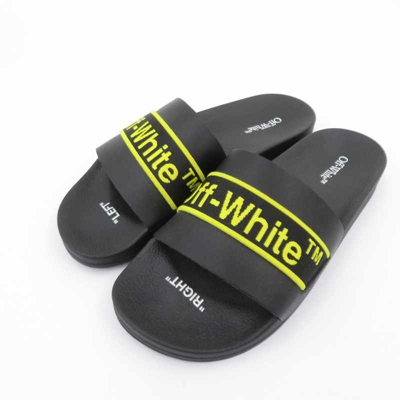 【中古】OFF-WHITE | 象牙色 SLIPPERS サンダル OMIC001C 99MAT003 1018 大いさ:28.5糎 黒いこと【瀬戸大橋店】 メンズ靴-靴