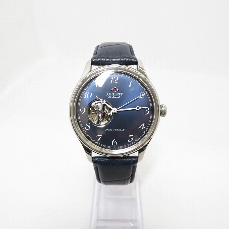【中古】ORIENT | オリエント Classic Bambino Open Heart 腕時計 アナログ自動巻き RA-AG0005L30B ネイビー【瀬戸大橋店】