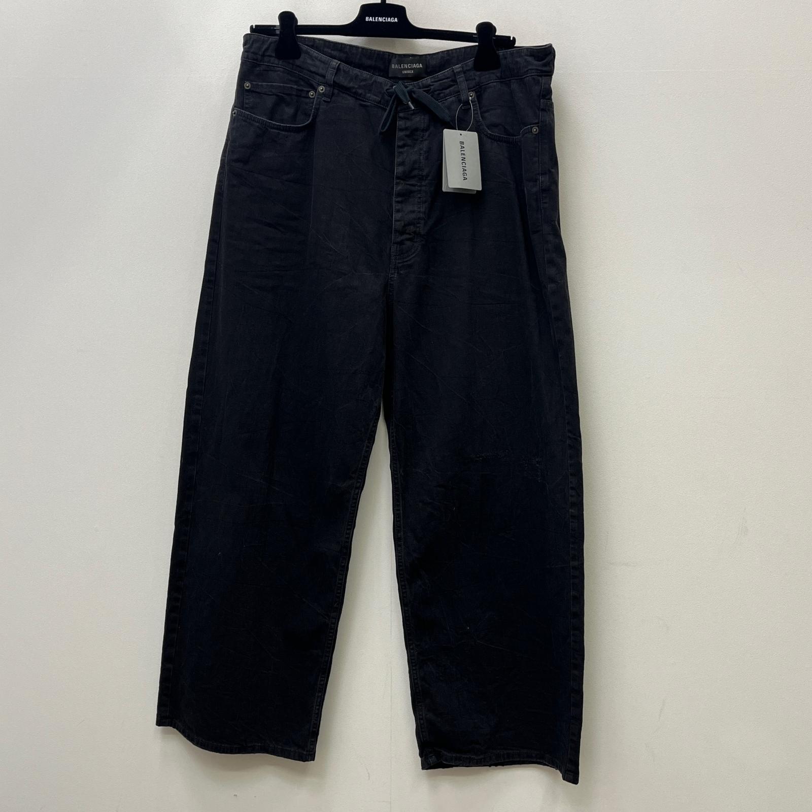 【中古】BALENCIAGA | バレンシアガ Drawstring Baggy Jeans ジーンズズボン下 786643 黒いこと 大きさ：M【加古川店】