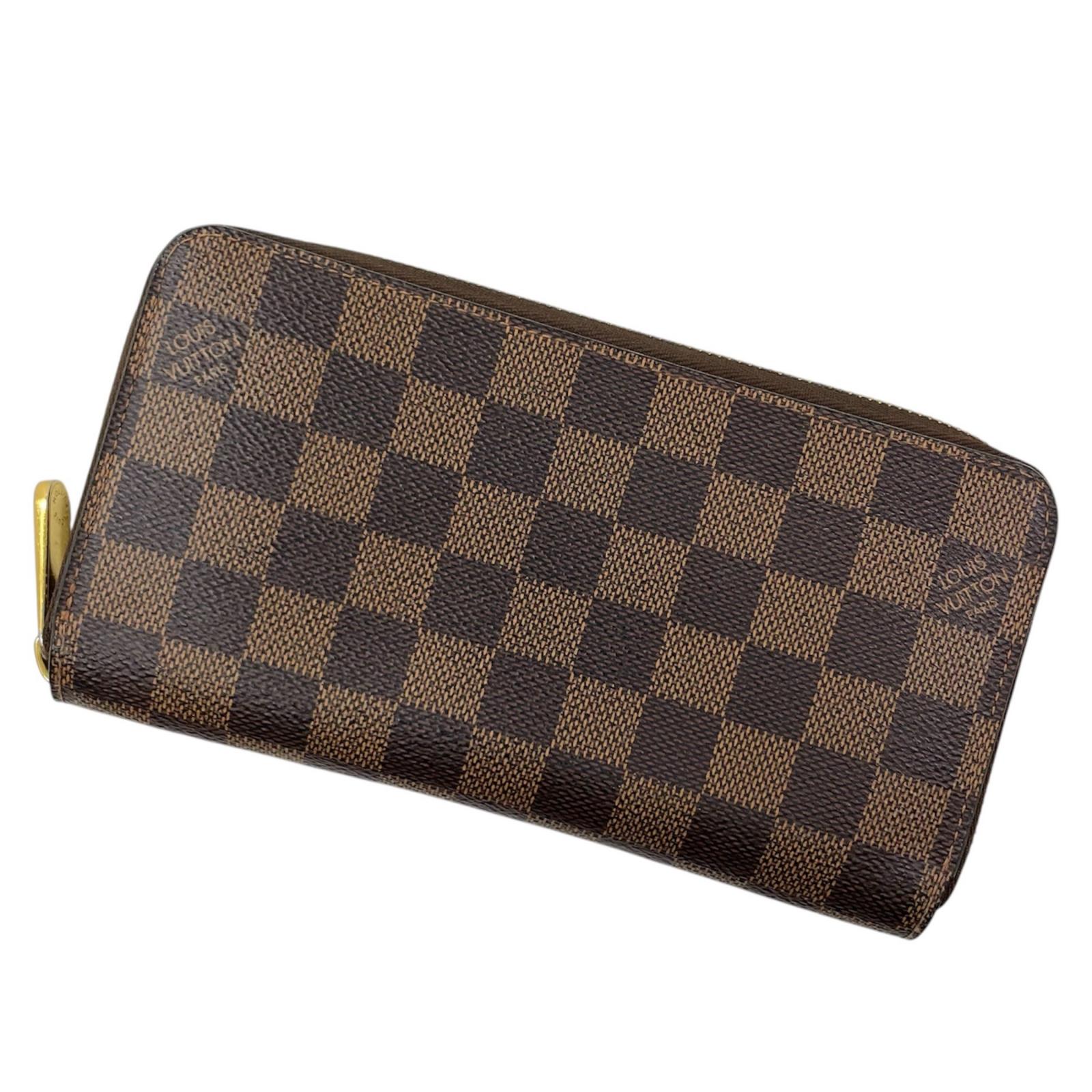 【中古】LOUIS VUITTON | ルイ・ヴィトン ジッピーウォレット ラウンドジッパー長紙入れ ダミエ N60046 赤銅色×サクラ色 ローズバレリーヌ【尾張小牧店】