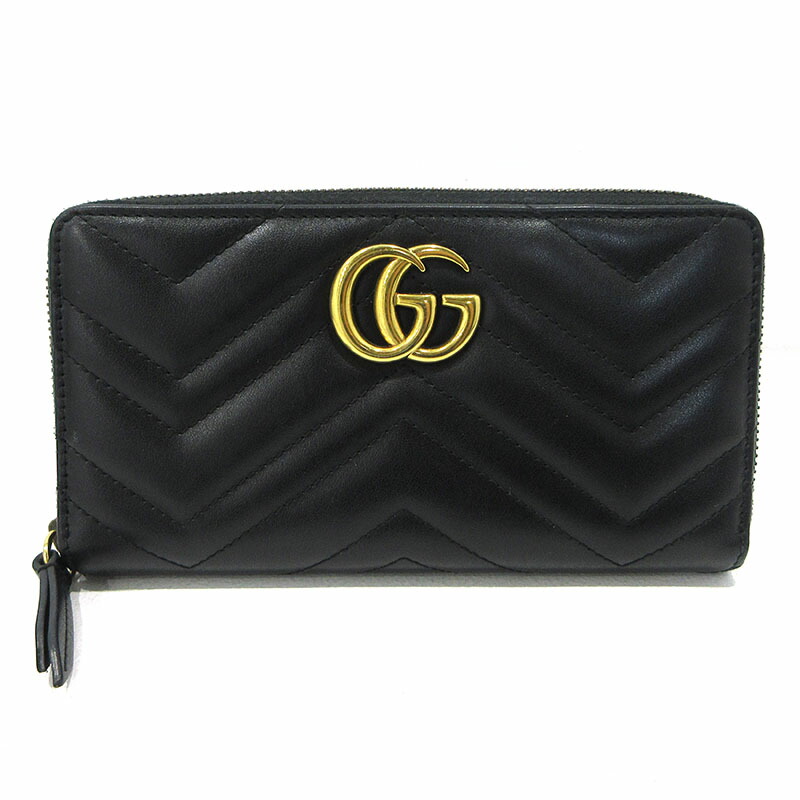 【中古】GUCCI | グッチ ダブルG ジップアラウンドウォレット 長紙入れ 443123 黒いこと【三重中央局】