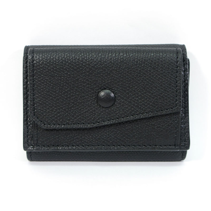 【中古】Valextra | ヴァレクストラ SGNL0026028LRLWF99NN コンパクト パース / 三つ折り財布 レザーウォレット ブラック【三重本店】｜お宝市番館