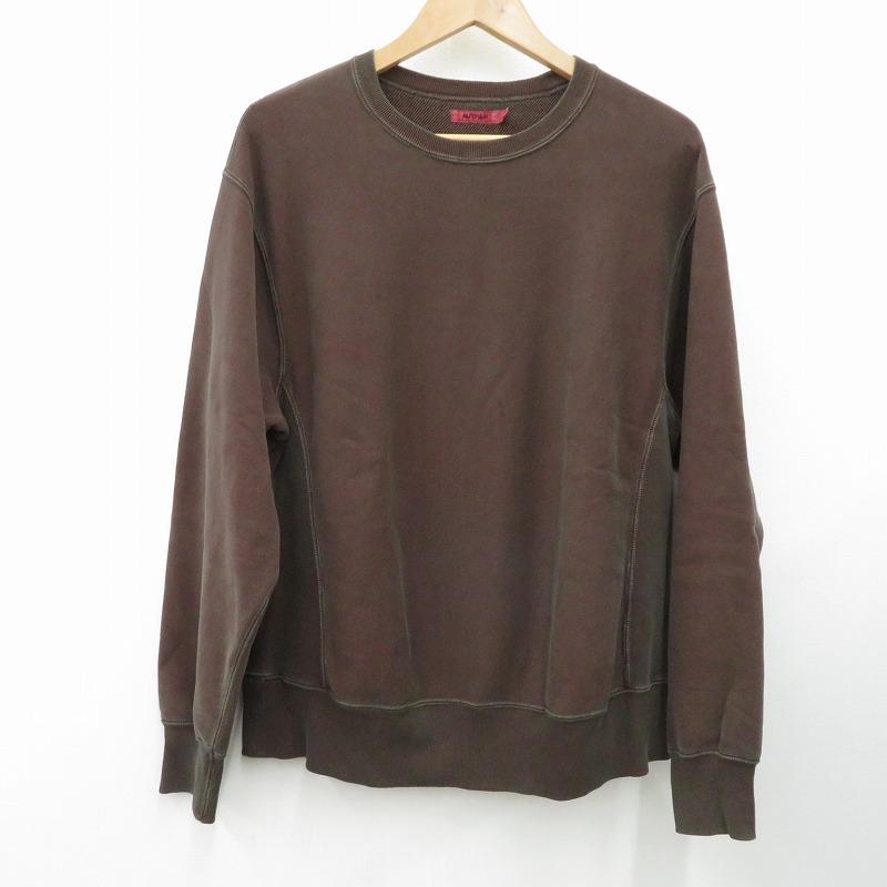 【中古】 AUTHEN/SILKNIZED PILE SWEAT SHIRT 流汗 AUT-123SN 赤銅色 大きさ：S【瀬戸大橋店】