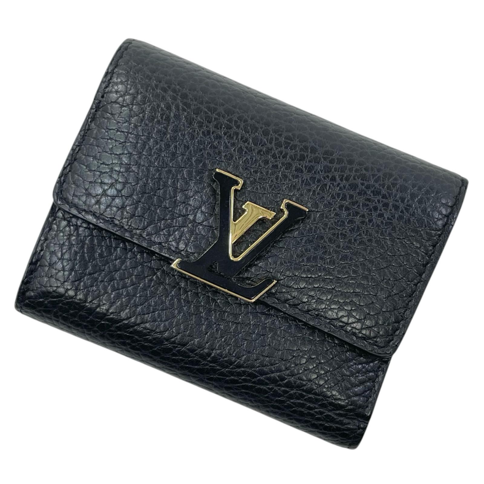【中古】LOUIS VUITTON | ルイ・ヴィトン ポルトフォイユ カプシーヌ XS トリヨン 二つ折り紙入れ M68587 ノワール オブスキュール 黒いこと【尾張小牧店】