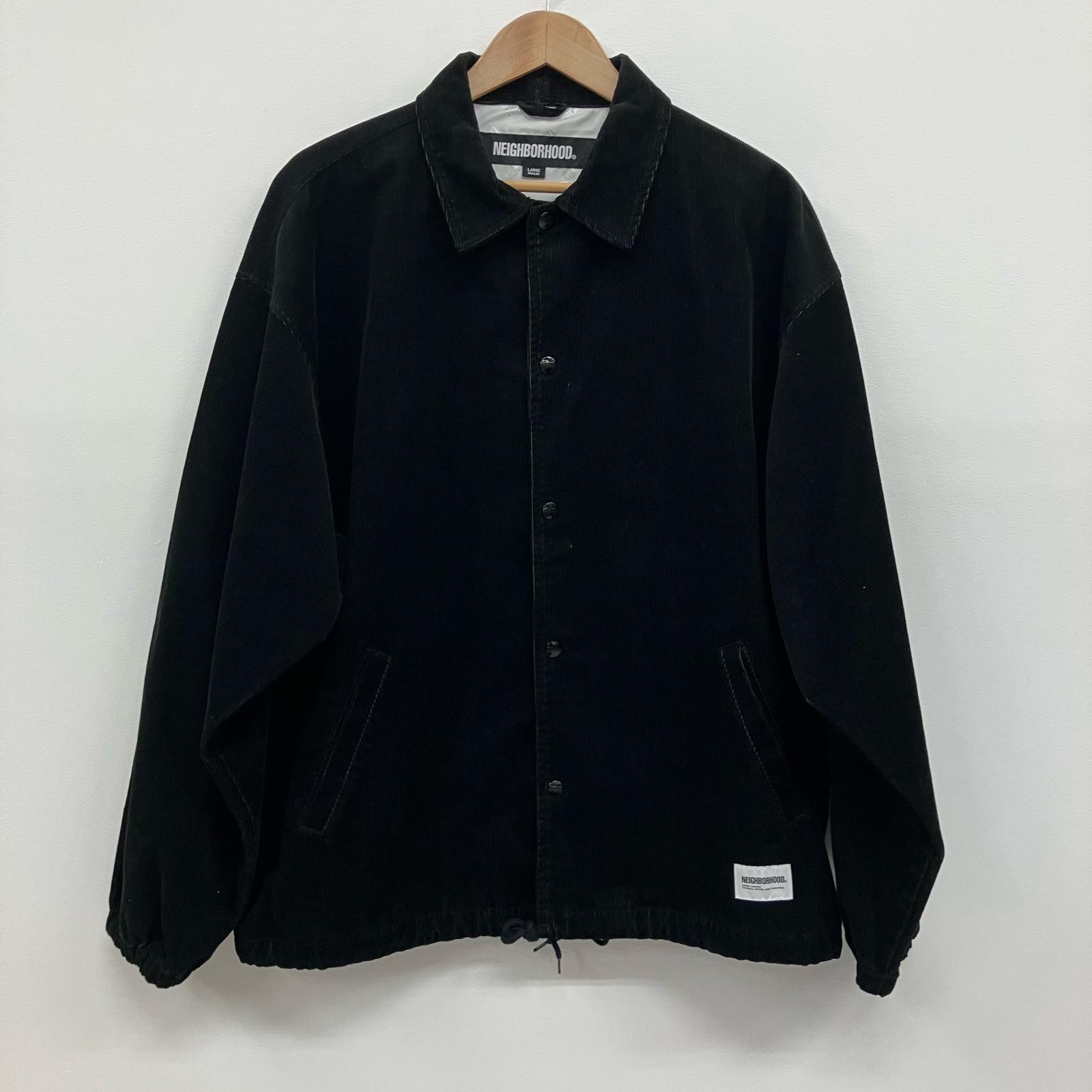 【中古】NEIGHBORHOOD | ネイバーフッド CORDUROY WINDBREAKER JACKET 余分の物アウター 232SPNH-JKM04 黒いこと 大きさ：L【イオン広店】