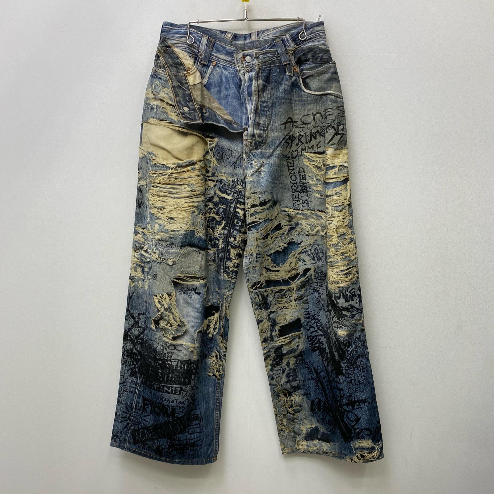 【中古】ACNE STUDIOS | アクネストゥディオズ SUPER BAGGY FIT JEANS:書き換えるﾌﾟﾘﾝﾄ 国内置き目品 ジーンズズボン下 FN-MN-TROU001097 インディゴ【加古川店】