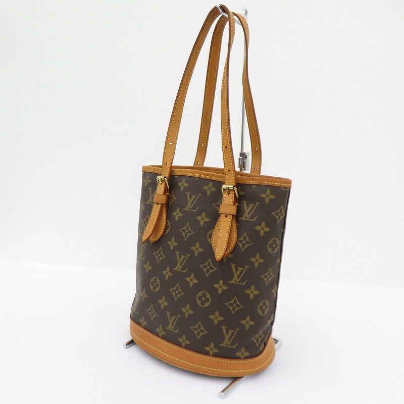 【中古】LOUIS VUITTON | ルイ・ヴィトン モノグラム バケット PM ポーチ付き ハンドバッグ M42238 ブラウン【瀬戸大橋店】|お宝市番館