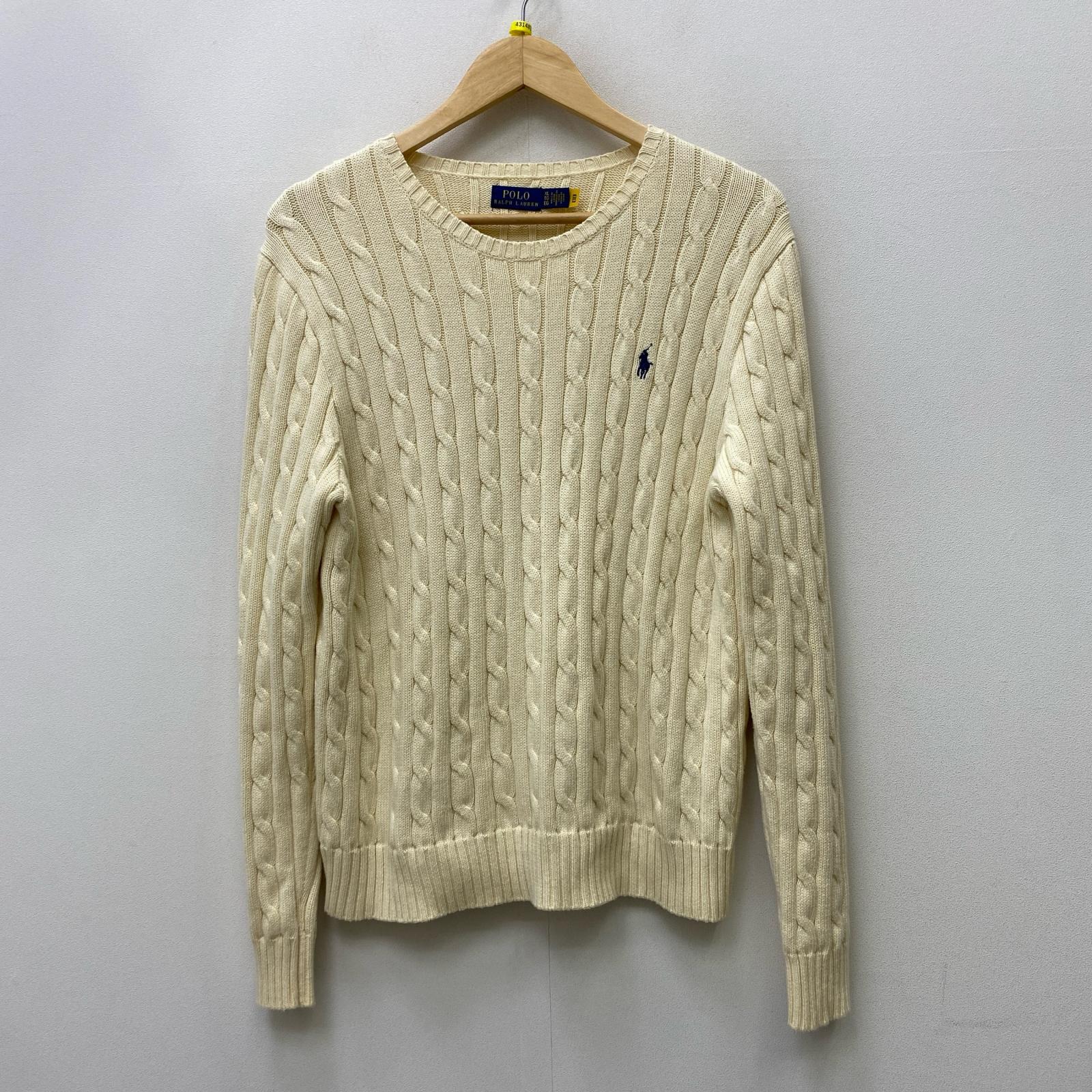 【中古】POLO RALPH LAUREN | ポロ・ラルフローレン CABLE KNIT SWEATER ニット アイボリー サイズ：XL【加古川店】｜お宝市番館