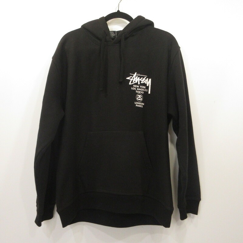 【中古】STUSSY | ステューシー WORLD TOUR HOODIE パーカー 黒いこと 大きさ：M【姫路東店】