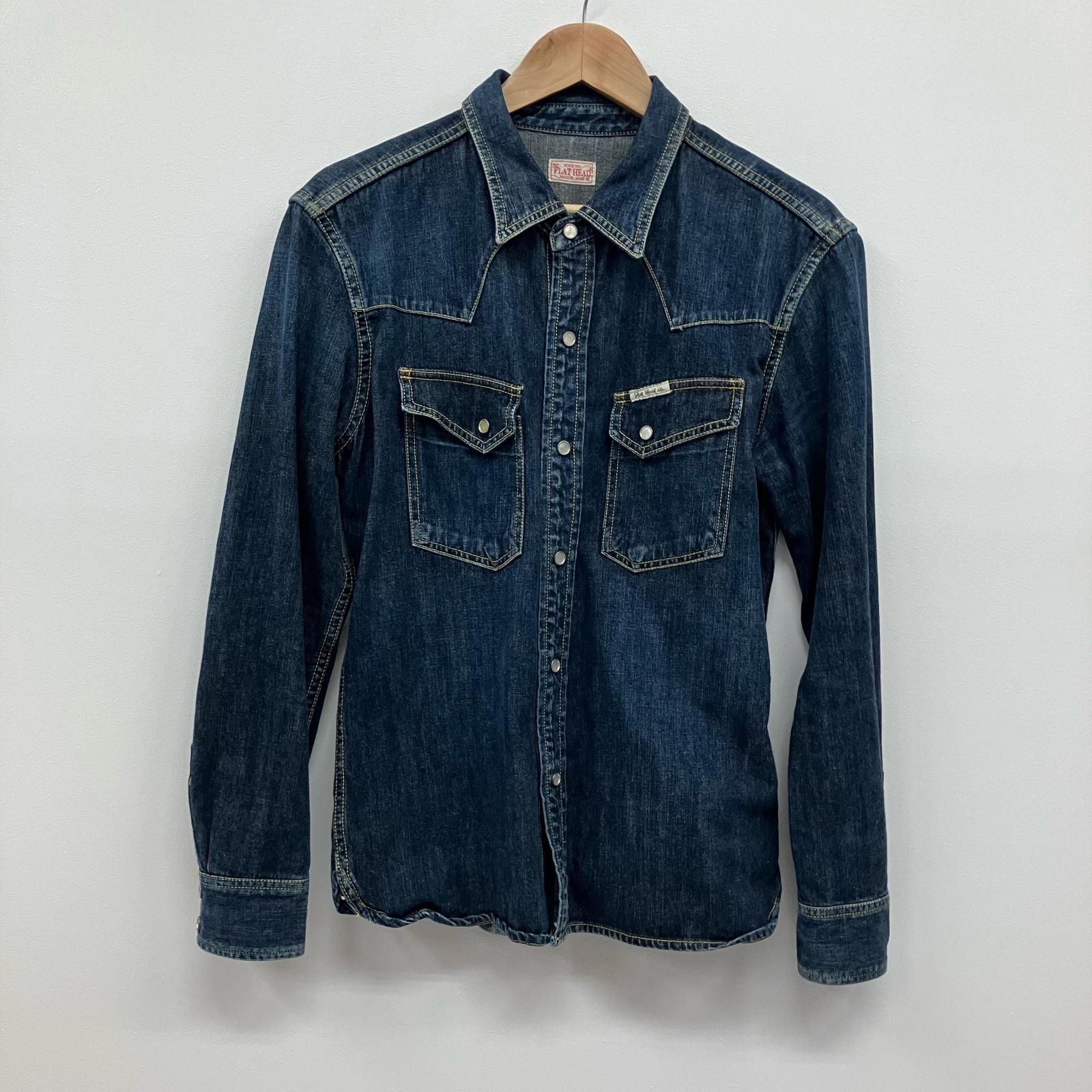 【中古】THE FLAT HEAD | ザフラットヘッド SPECIALCUSTOMDENIMWESTERN L/S 余分の物トップス F-DS001C インディゴ 大きさ：40【イオン広店】