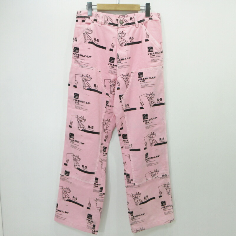 【中古】 Sky High Farm Workwear｜スカイハイファームワークウェア インスレーションプリントダブルニーパンツ ピンクパンサー ピンク サイズ：S【三重本店】