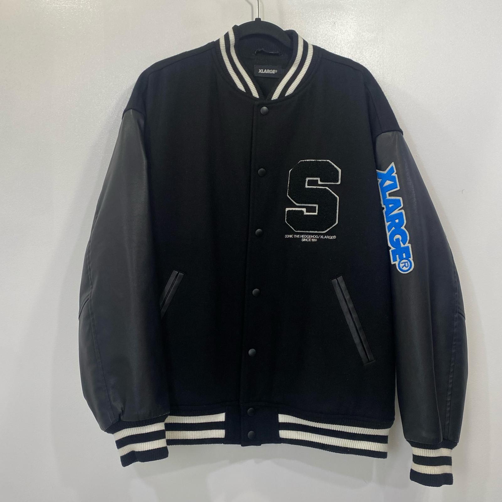 【中古】X-LARGE | エクストララージ×ソニック SONIC THE HEDGEHOG スタジャン 01184518 ブラック サイズ:L【姫路東店】|お宝市番館