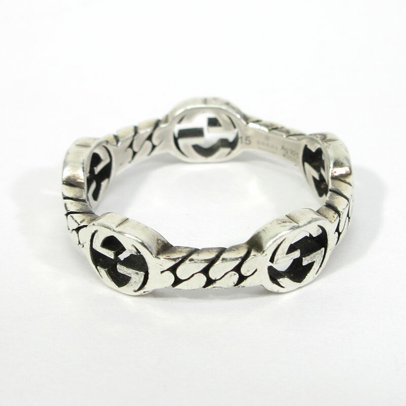 【中古】GUCCI | グッチ 661523 インターロッキングG 輪っか・指環 大きさ：15(約14.5号) しろがね色【三重中央局】