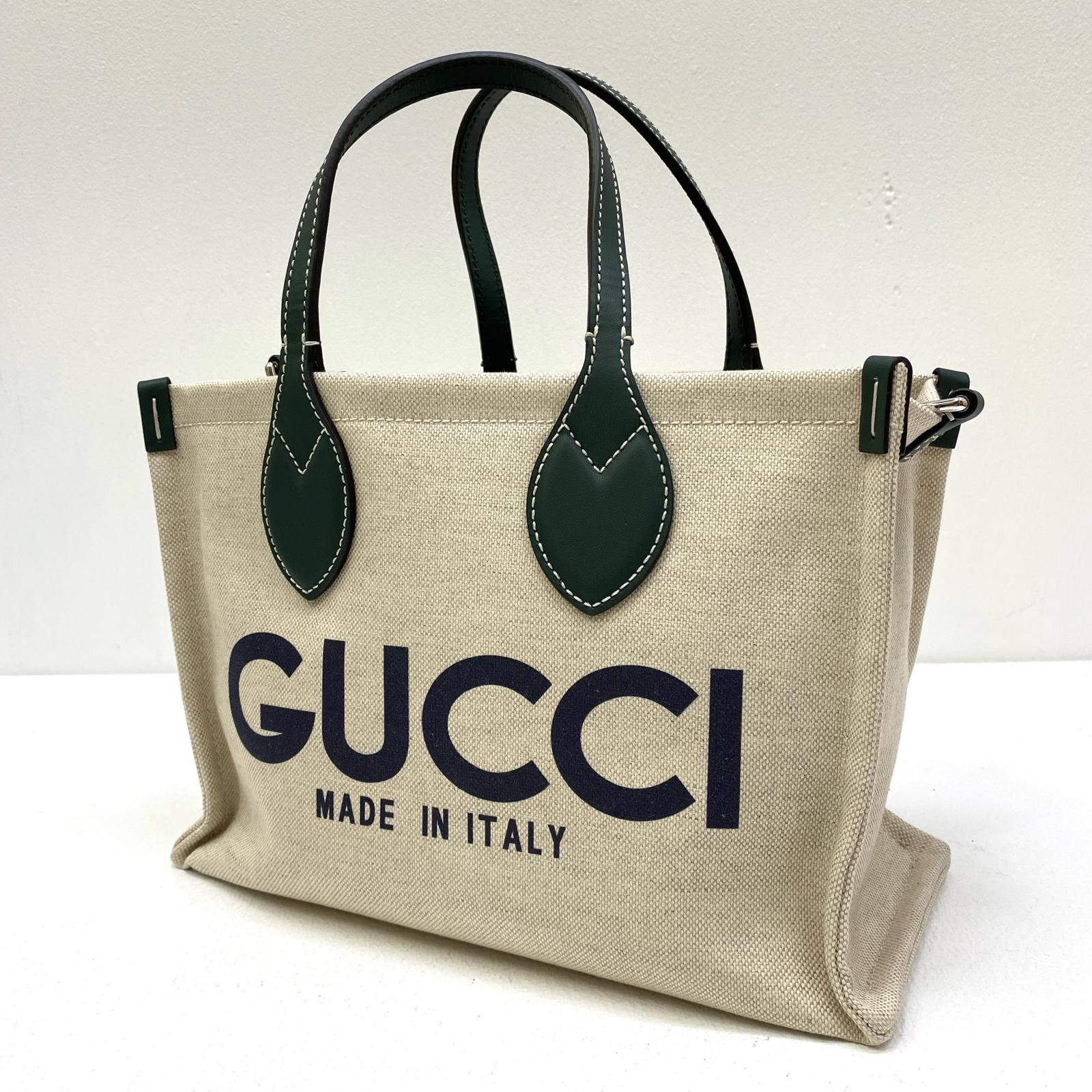 【中古】GUCCI | グッチ Mini Tote Bag With Gucci Print 余分の物御徒面子 772144【加古川店】