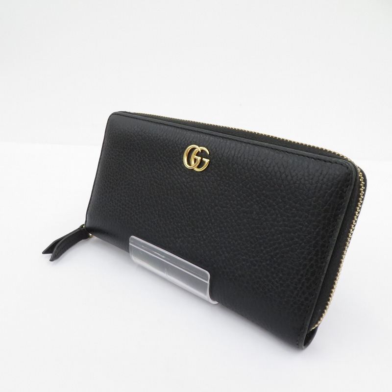 【中古】GUCCI | グッチ GGマーモント ダブルG ジップアラウンドウォレット 長紙入れ 456117・0416 黒いこと【瀬戸大橋店】