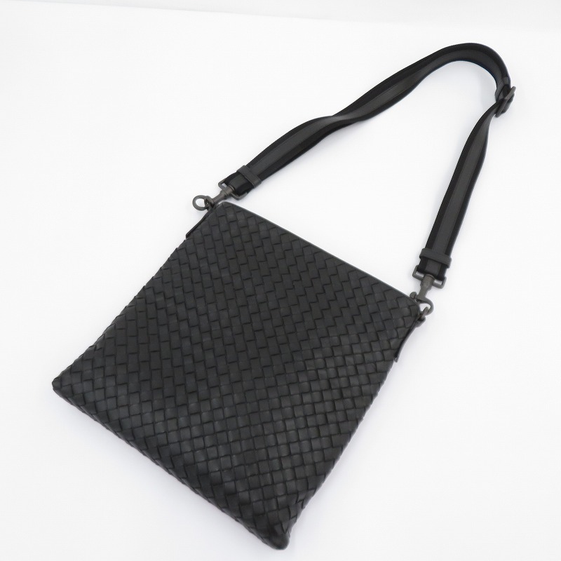 【中古】BOTTEGA VENETA | ボッテガヴェネタ イントレチャート ショルダーバッグ 276357 黒いこと【瀬戸大橋店】