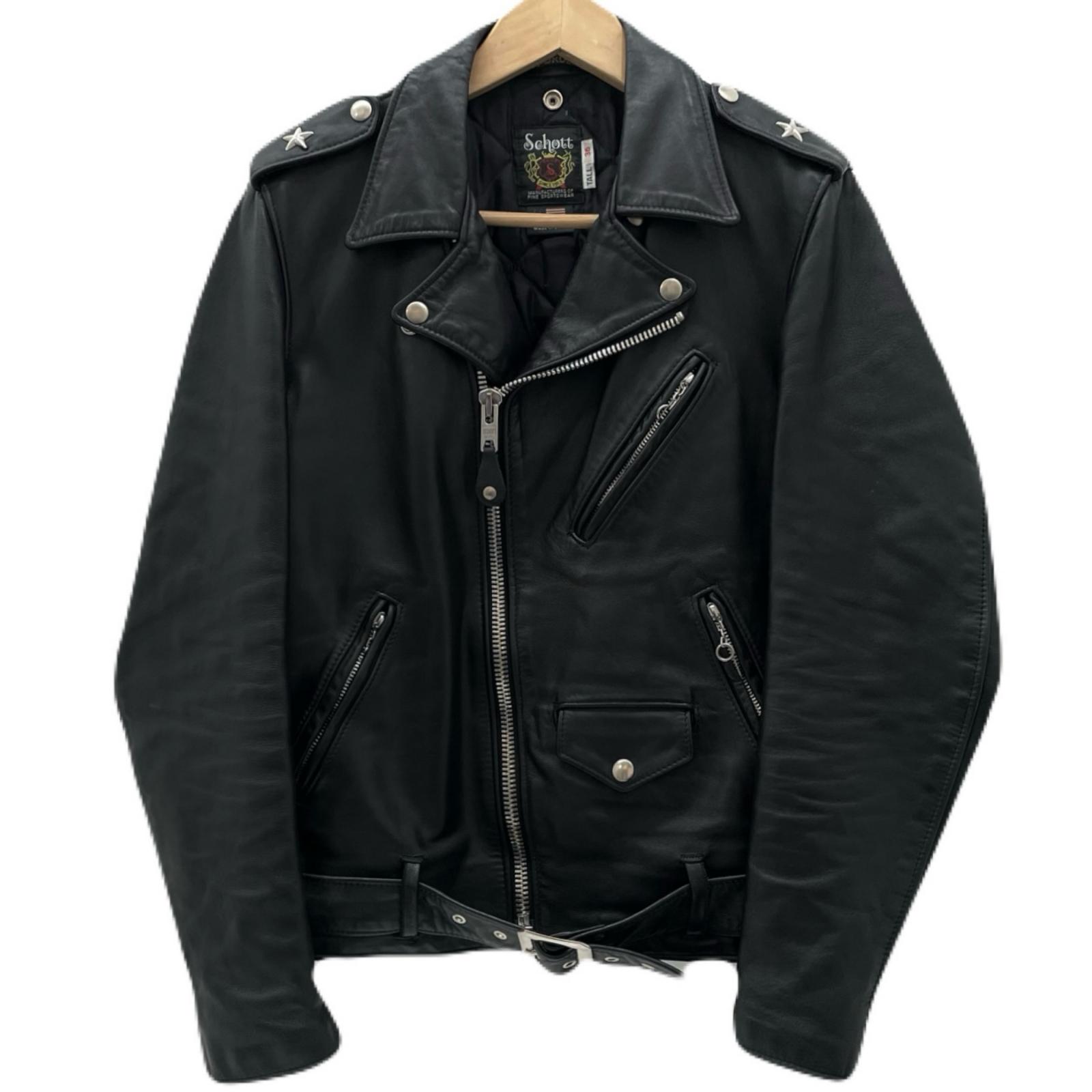 【中古】schott | 打つこと 一はやりっ子 ホースハイド ライダースジャケット 613UHT 黒いこと 大いさ：36【尾張小牧店】