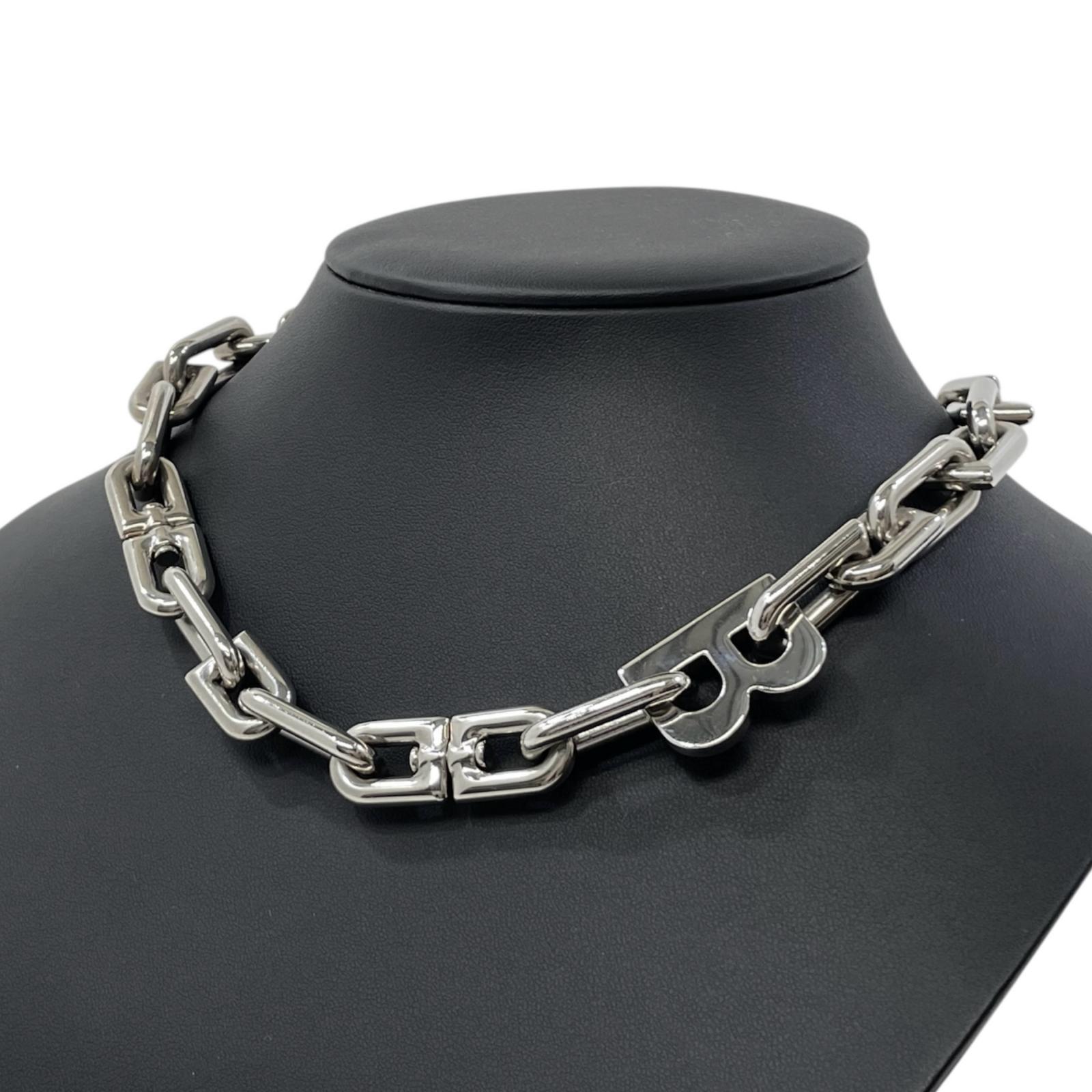 【中古】BALENCIAGA | バレンシアガ Bチェーン店 か細い 首飾り しろがね色【尾張小牧店】