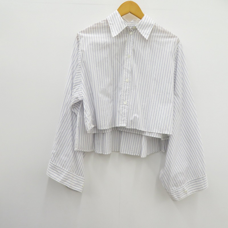 【中古】MM6(Maison Margiela) | エムエムシックスメゾンマルジェラ レイヤードストライプシャツ 20SS 長袖プルオーバー S53088 白いこと 大きさ：38【瀬戸大橋店】