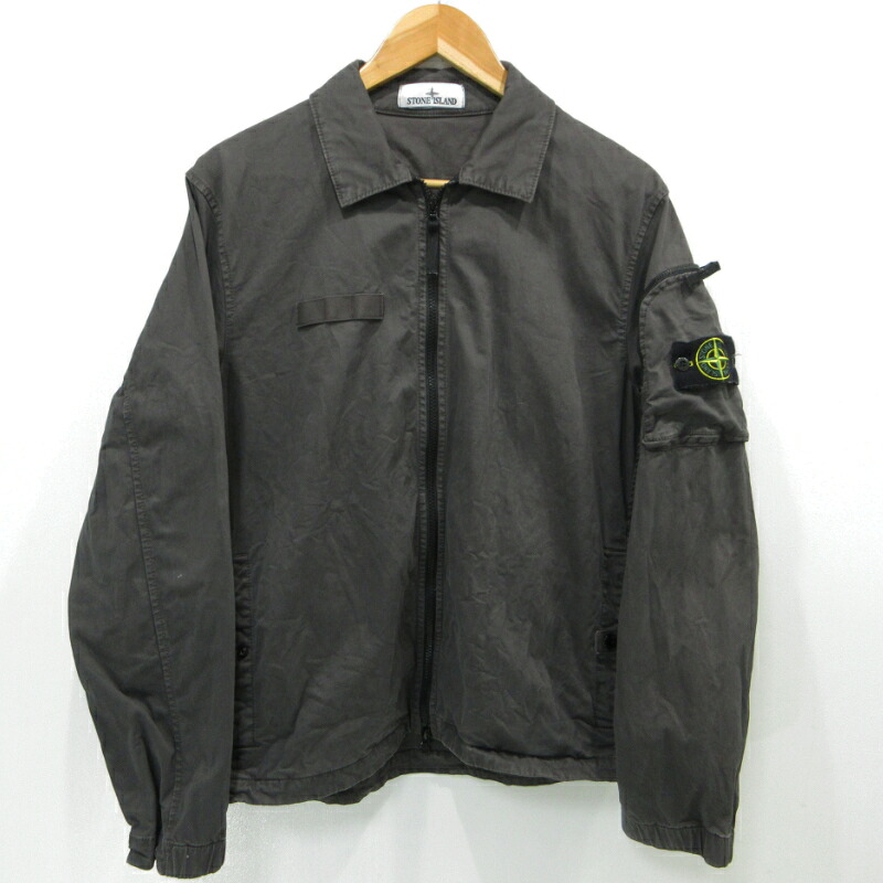 【中古】STONE ISLAND | ストーンアイランド ORGANIC STRETCH BROKEN TWILL COTTON &rsquo;OLD&rsquo; EFFECT コットンブルゾン K1S151200003S0004 グレー サイズ：M【三重本店】｜お宝市番館