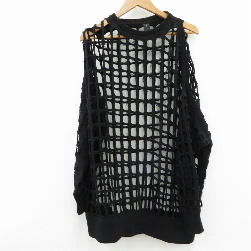 【中古】MIHARA YASUHIRO | ミハラヤスヒロ メッシュカットソー カットソー 61633741 黒いこと 大きさ：44【瀬戸大橋店】