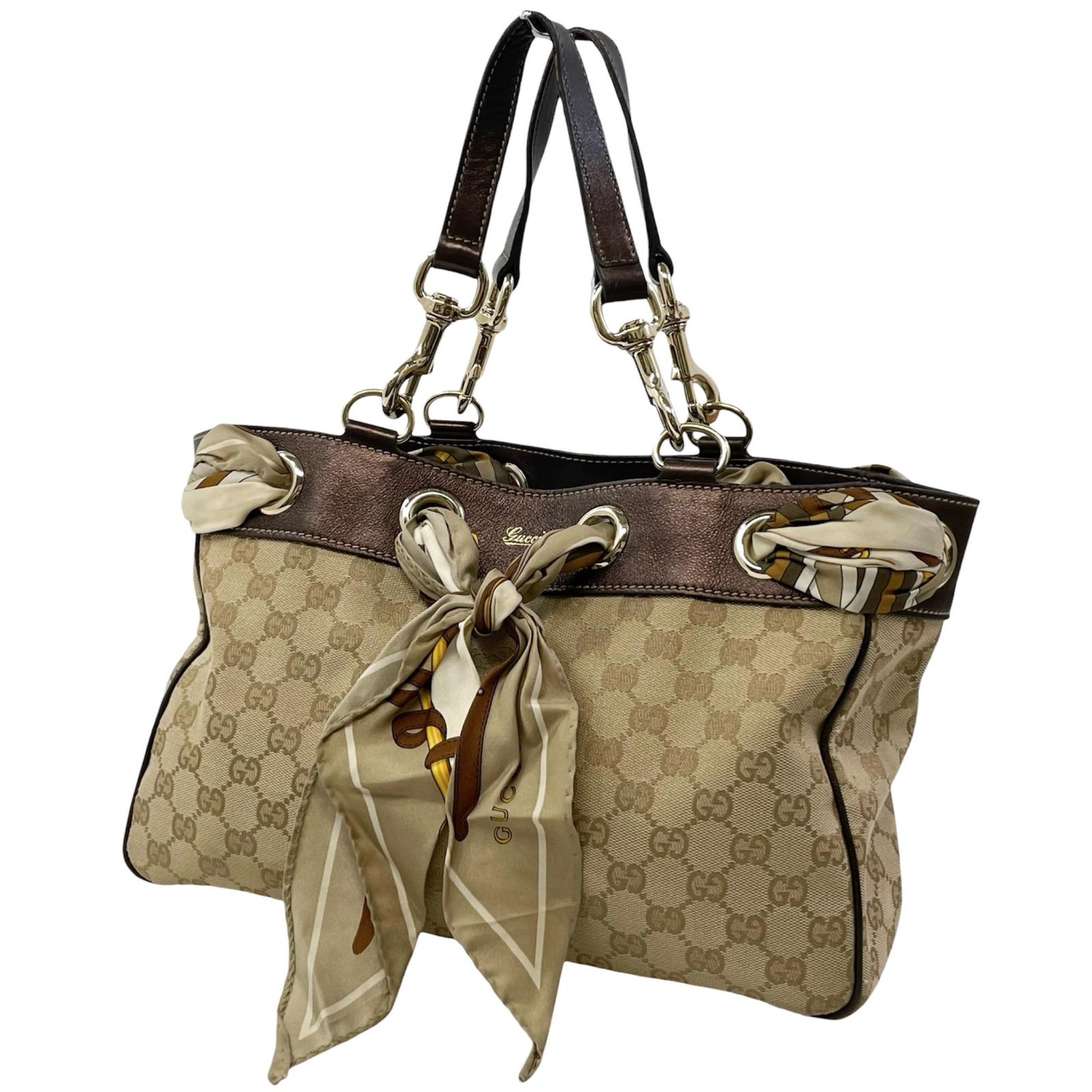 【中古】GUCCI | グッチ GGキャンバス トートバッグ 162879・467891 ブラウン ベージュ【尾張小牧店】｜お宝市番館