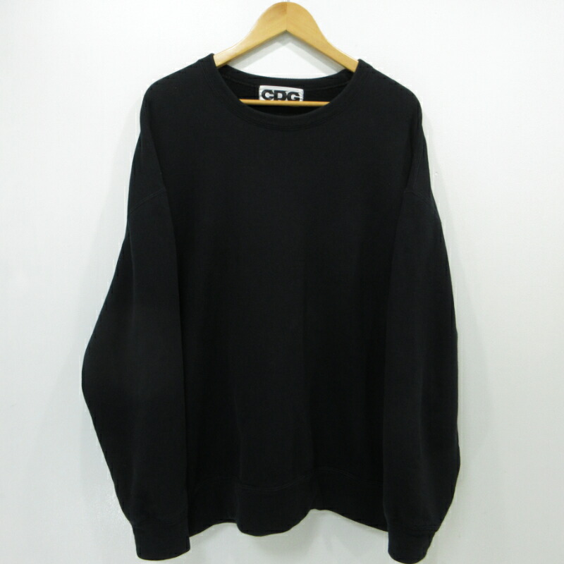 【中古】COMME des GARCONS | コムデ給仕 CDG OVERSIZED CREW NECK SWEATSHIRT 流汗 SZ-T055 黒いこと 大きさ：M【三重中央局】