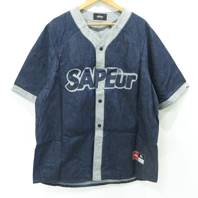【中古】SAPEur | サプール デニムベースボールシャツ インディゴ 大きさ：XL【三重中央局】