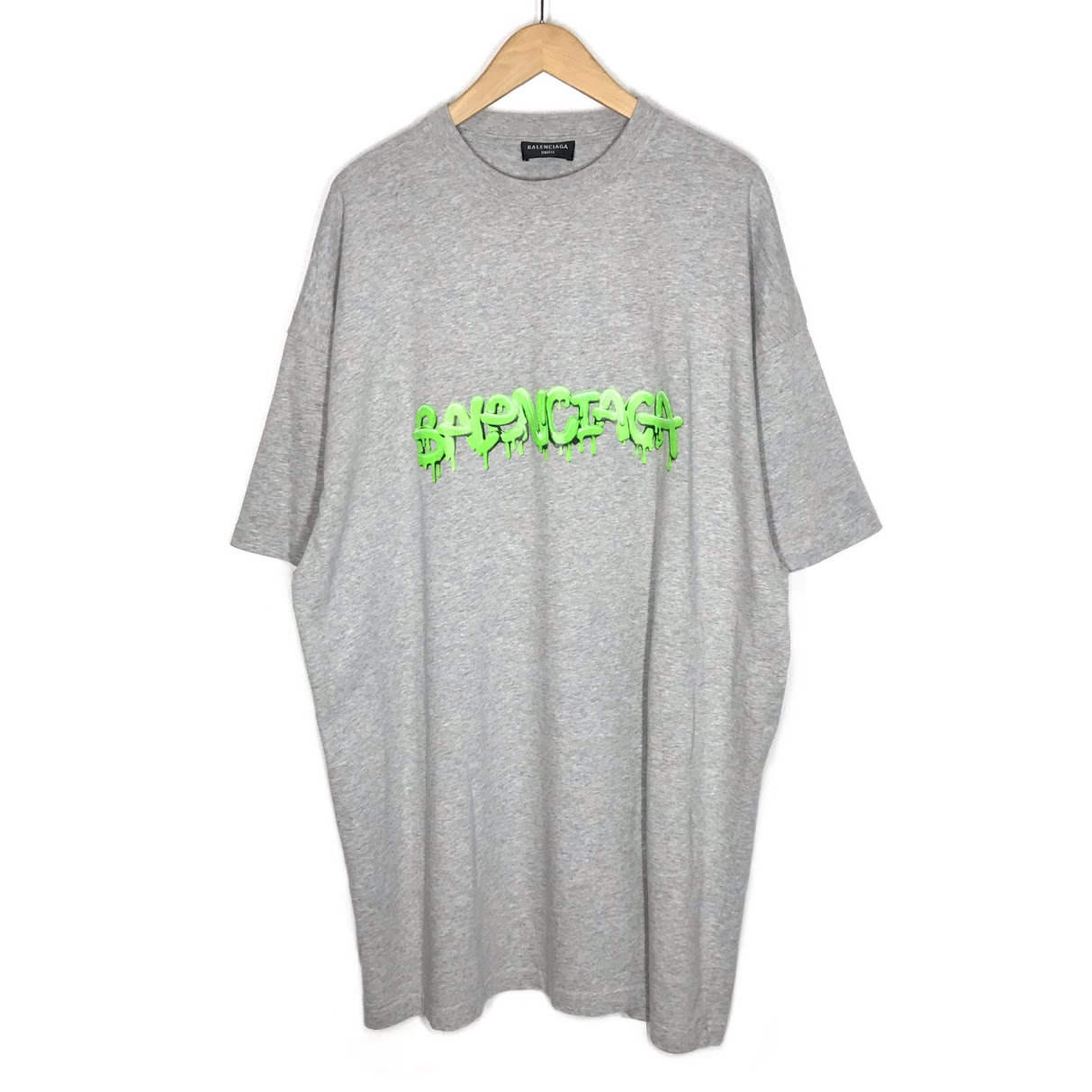 【中古】BALENCIAGA | バレンシアガ SLIME LOGO TEE 半袖Ｔシャツ 676589 TLVF1 薄墨色 大きさ：3【倉吉店】