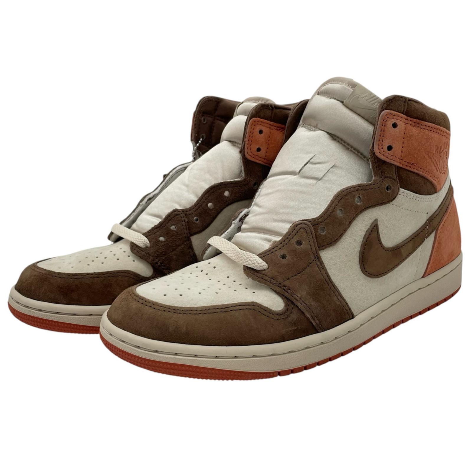 【中古】NIKE | ナイキ Nike Women\u0027s Air Jordan 1 High OG \"Cacao Wow and Sand Drift\""/ウィメンズ エアジョーダン1 御機嫌 OG \""カカオワオ アンド 沙子ドリフト\"" スニーカー 靴 FQ2941-200 赤銅色×象牙色 27.5糎【尾張小牧店】"