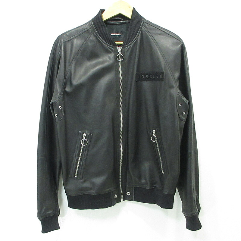 【中古】DIESEL | ディーゼル L-PINS-A シープスキンレザーボンバージャケット A6226170 黒いこと 大きさ：L【三重中央局】