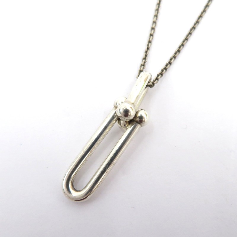 【中古】Tiffany\u0026co | ティファニー ハードウエア 繋がり シャンデリヤ 首飾り しろがね色【瀬戸大橋店】