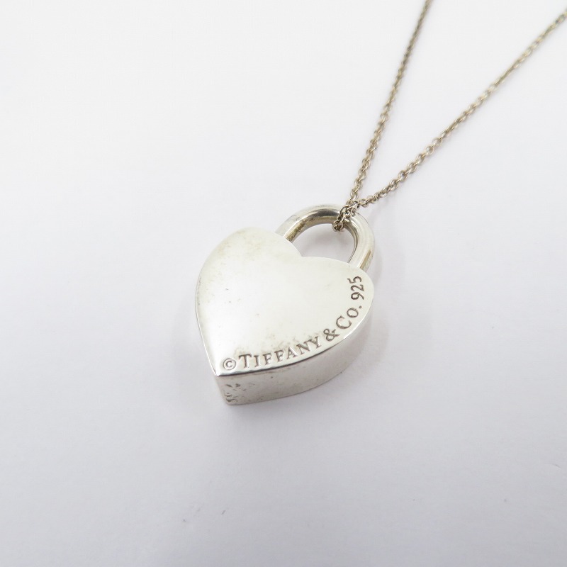 【中古】Tiffany\u0026co | ティファニー RTT ハート型 鍵を掛ける 首飾り - しろがね色【瀬戸大橋店】