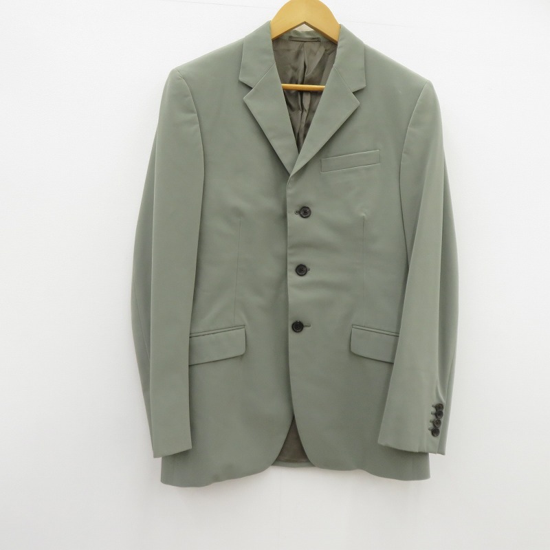 【中古】PRADA | プラダ シングルブレストジャケット テーラードジャケット 緑であること 大きさ：46【瀬戸大橋店】