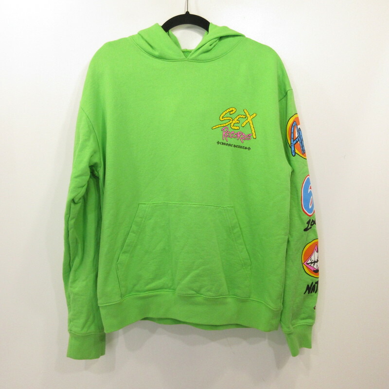 【中古】CHROME HEARTS | クロムハーツ ×MATTY BOY Sex Records Hoodie パーカー ライトグリーン 国内定め事品 大きさ：L【姫路東店】