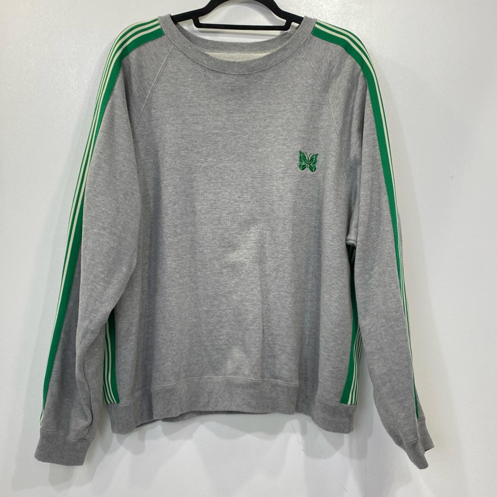 【中古】Needles | ニードルス Track Crew Neck Shirt 流汗 RW1579 トレーナー 薄墨色 大きさ：L【姫路東店】